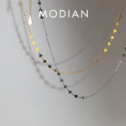 MODIAN Gold Color Irregular Hearts Beads Pendant Necklace for Women 925 Sterling Silver Short Necklace Fine Jewelry Girl Gift