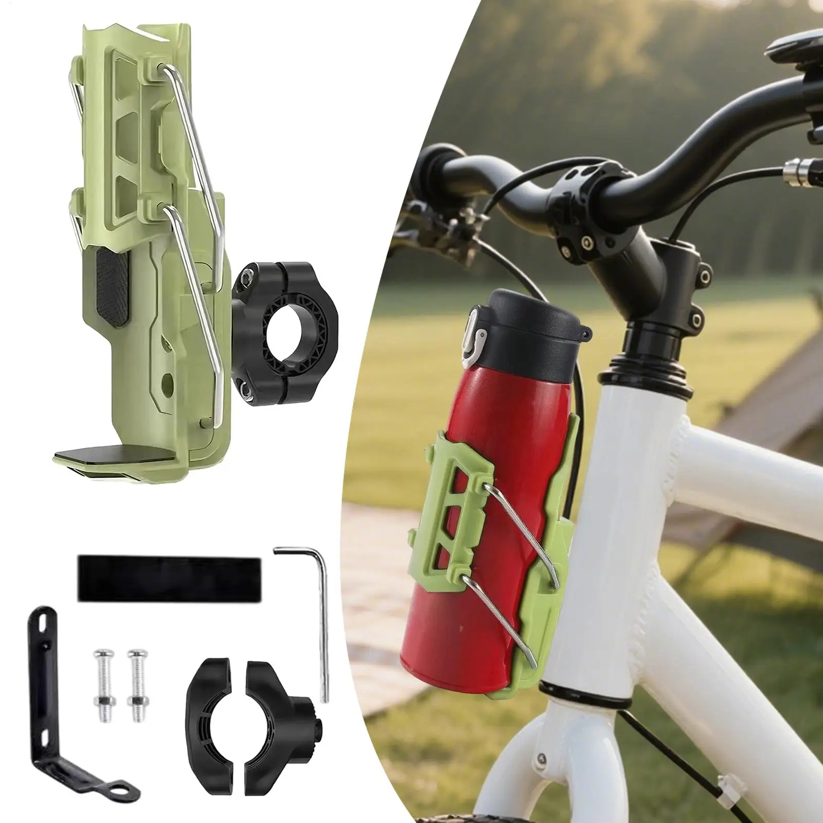 

Универсальный держатель для бутылки с водой для велосипеда, мотоцикла, регулируемая клетка для чашки на руль для езды на велосипеде, вращение на 360 градусов, велосипед для питья