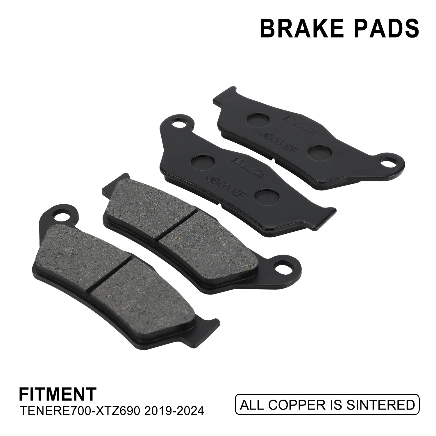 Motorcycles Disc Brake Pads Metal Antirust For Yamaha TENERE700-XTZ690 2019-2024 Motocross Off-Road Traveling Dirt Pit Bike