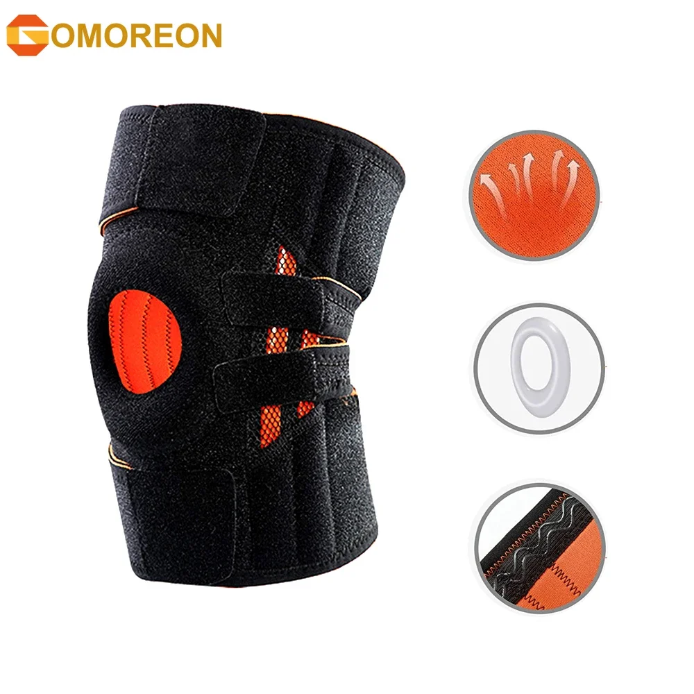 GOMOREON Adjustable Knee Brace Stabilizers for Meniscus Tear Knee Pain ACL MCL Injury Recovery Knee Support Pads for Men Women