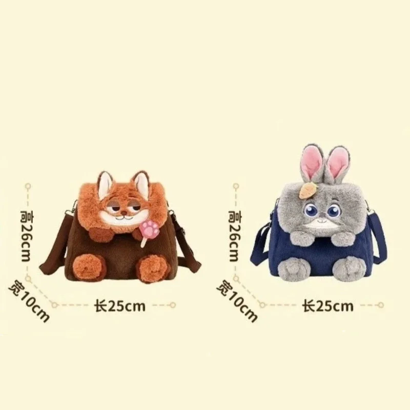 Nuovo Zootopia Simpatico cartone animato Judy Hopps Nick Wilde Zaino in peluche Borsa a tracolla Borsa a tracolla singola Flip Top Kawaii Festival Gift