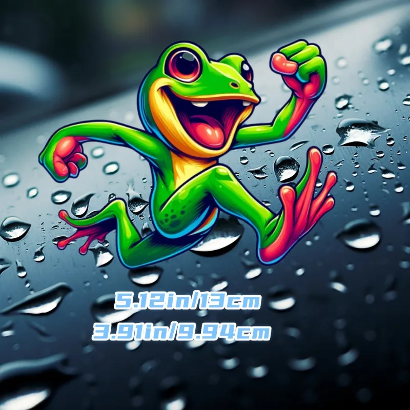 1PC Colorful Happy Frogs Motorcycle Stickers Waterproof Motorbike Fuel Tank Decorative Vinyl Decals Funny Animal Moto Decoration