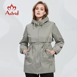 Astrid New Women's Trench Coat Women Jacket Oversize Hooded Windbreaker Casual Overcoat Female Outerwear Spring 2022 AS-10157