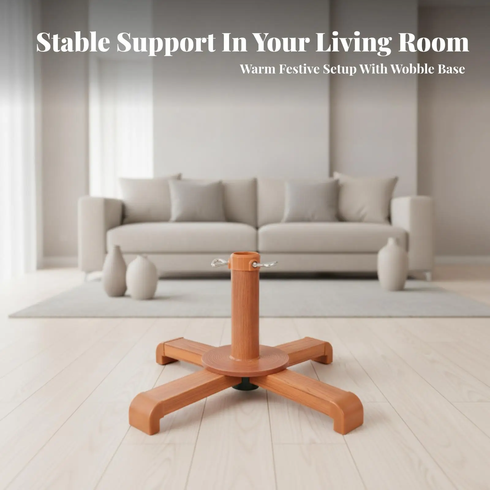 Christmas Tree Stand Foldable Folding Christmas Tree Stand Hardware Iron Wood-Grain for Home, Shops