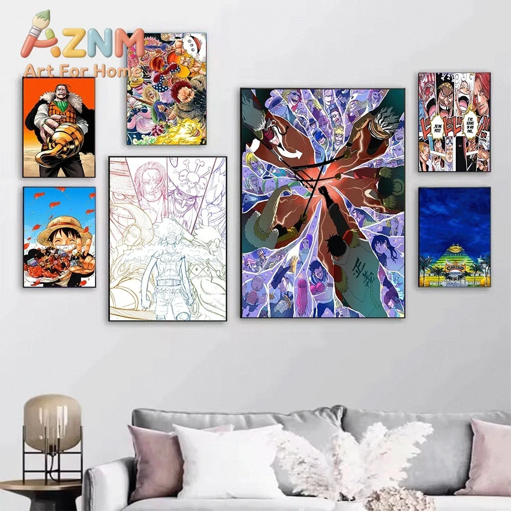 One Piece Luffy Gear 2 Manga Style Anime Frameless Canvas Wall Art Poster Home Bedroom Living Room Decor Art Print Wall Pictur
