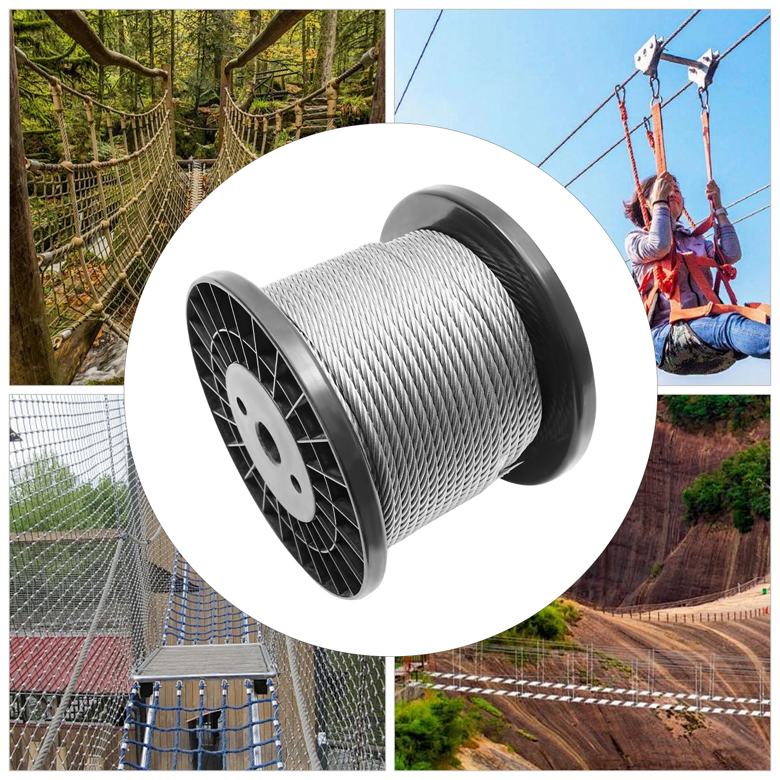 

φ1/4in 304 Stainless Steel Braided Cable 150ft Marine Grade Deck Cable Railing