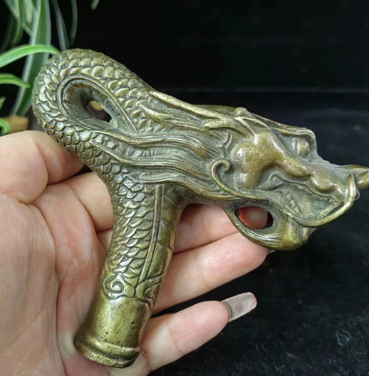 Vintage style Copper dragon head Cane Ornament Antique Brass Face Handle Vintage Style Walking Stick Victorian Cane Umbrella