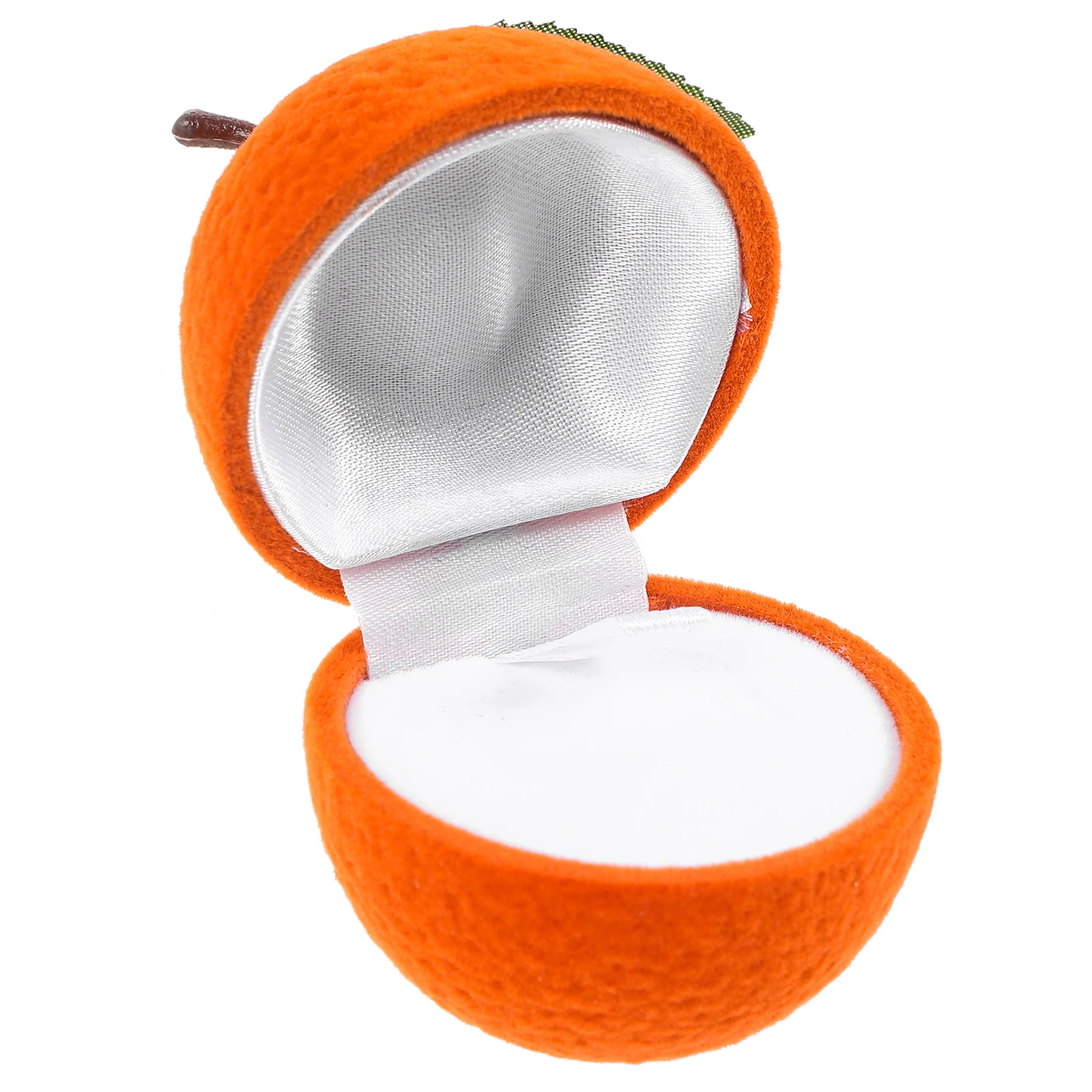 

Коробка для колец оранжевой формы, пластиковый чехол для хранения ювелирных изделий для свадебных обручальных колец, органайзер, компактный декоративный подарок