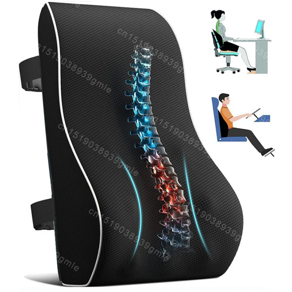 

Memory Foam Lumbar Back Cushion for Car Office Gaming Chairs and Postpartum Waist Support Multi Functional Pain Relief Pillow