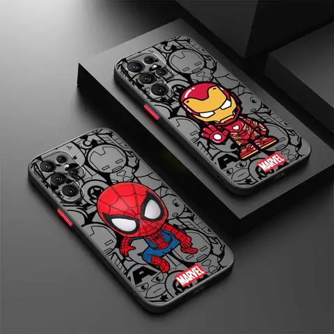 superhero Spider-Man Cover For Samsung S25 S24 S23 S22 S21 S20 S10 FE Ultra Plus Lite Frosted Translucent Phone Case