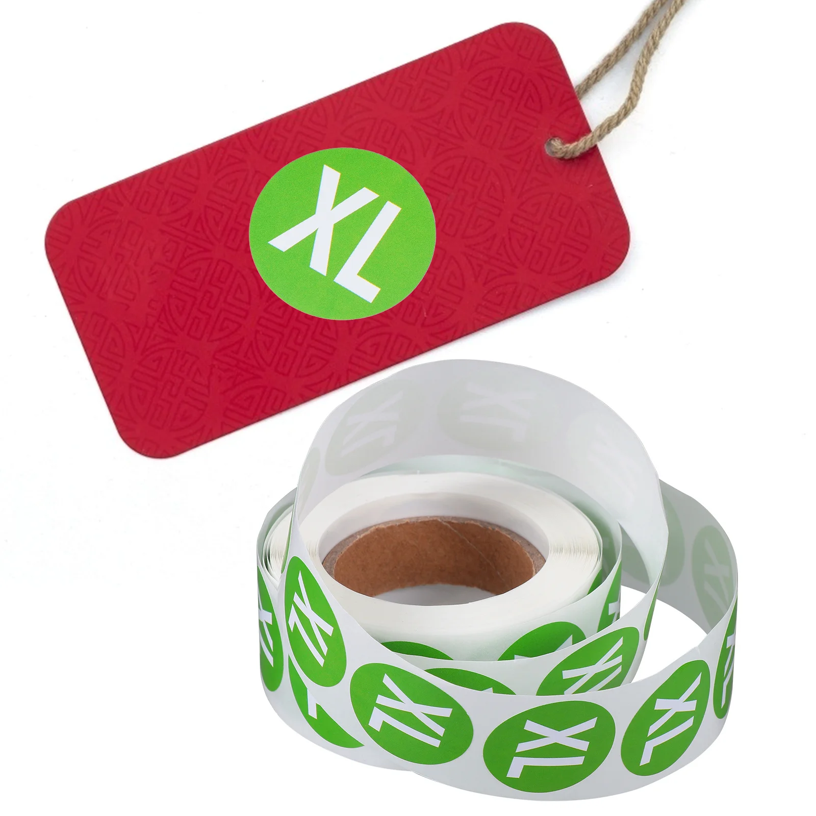 

2pcs 2 Rolls Round Clothing Size Sticker Label Premium Self-Adhesive Multi-Functional For T-Shirts Hats Sweaters Coats