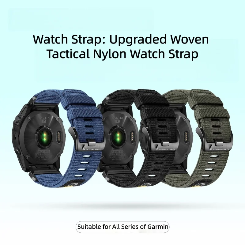 Nylon QuickFit Straps For Garmin Forerunner 965 955 Fenix 9/9 pro/MIP 8 7 Watch Band For Garmin Instinct 2X Wristband 22mm 26mm