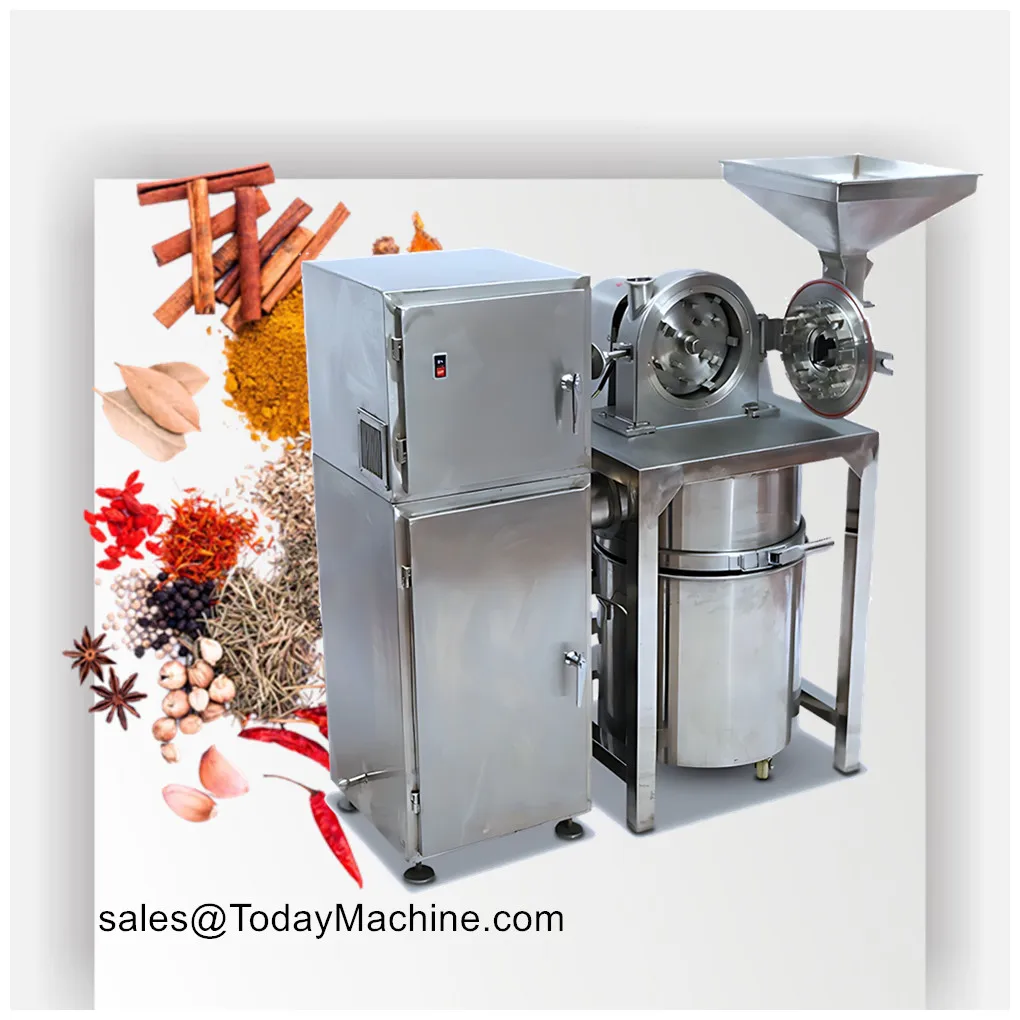 

Industrial Cocoa Bean Sugar Universal Chinese Herbal Powder Crusher Milling Machine Chili Pulverizer With Dust Collector