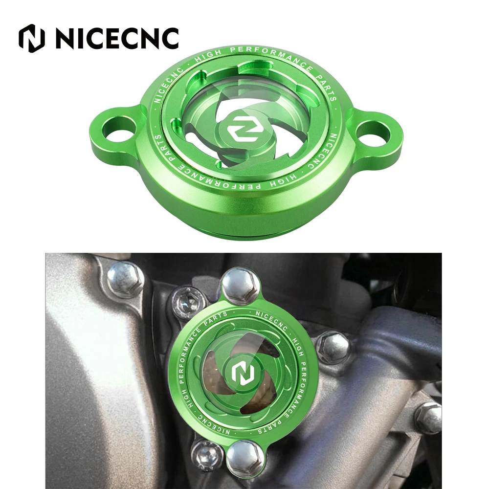 NICECNC Motorcycle Engine Oil Filter Cap Cover For KAWASAKI KX250F KXF250 KX 250F KXF 250 F 2005-2020 2006 2007 2008 2009 2010