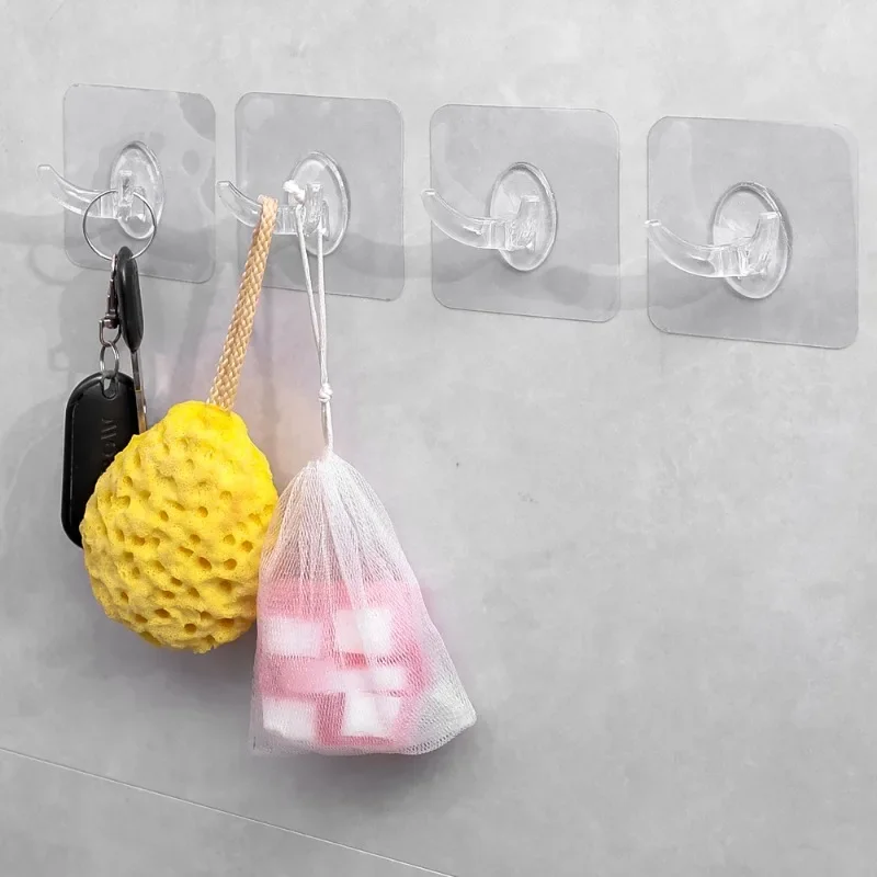 10/20PCS Adhesive Razor Hook Transparent Door Wall Hook Shaving Shaver Shelf Storage Holder Towel Key Rack Bathroom Organizer