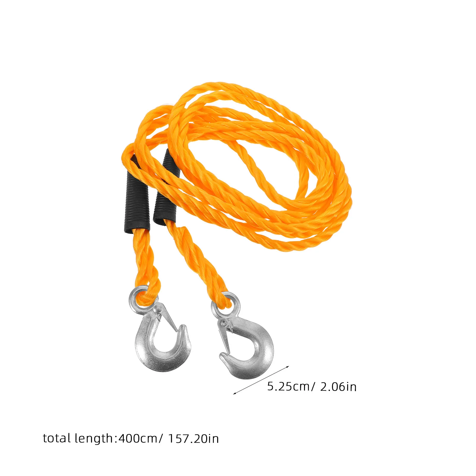 Heavy Duty 14Mm Nylon Braided Tow Rope with Alloy Metal Hooks Rubber Coated Emergency Recovery Strap for Suvs Trucks Trailers