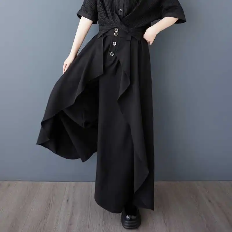 

SuperAen Japan-style Contrasting Color Wide-leg Pants Autumn and Spring 2026 New Oversize Women Loose Casual Pants