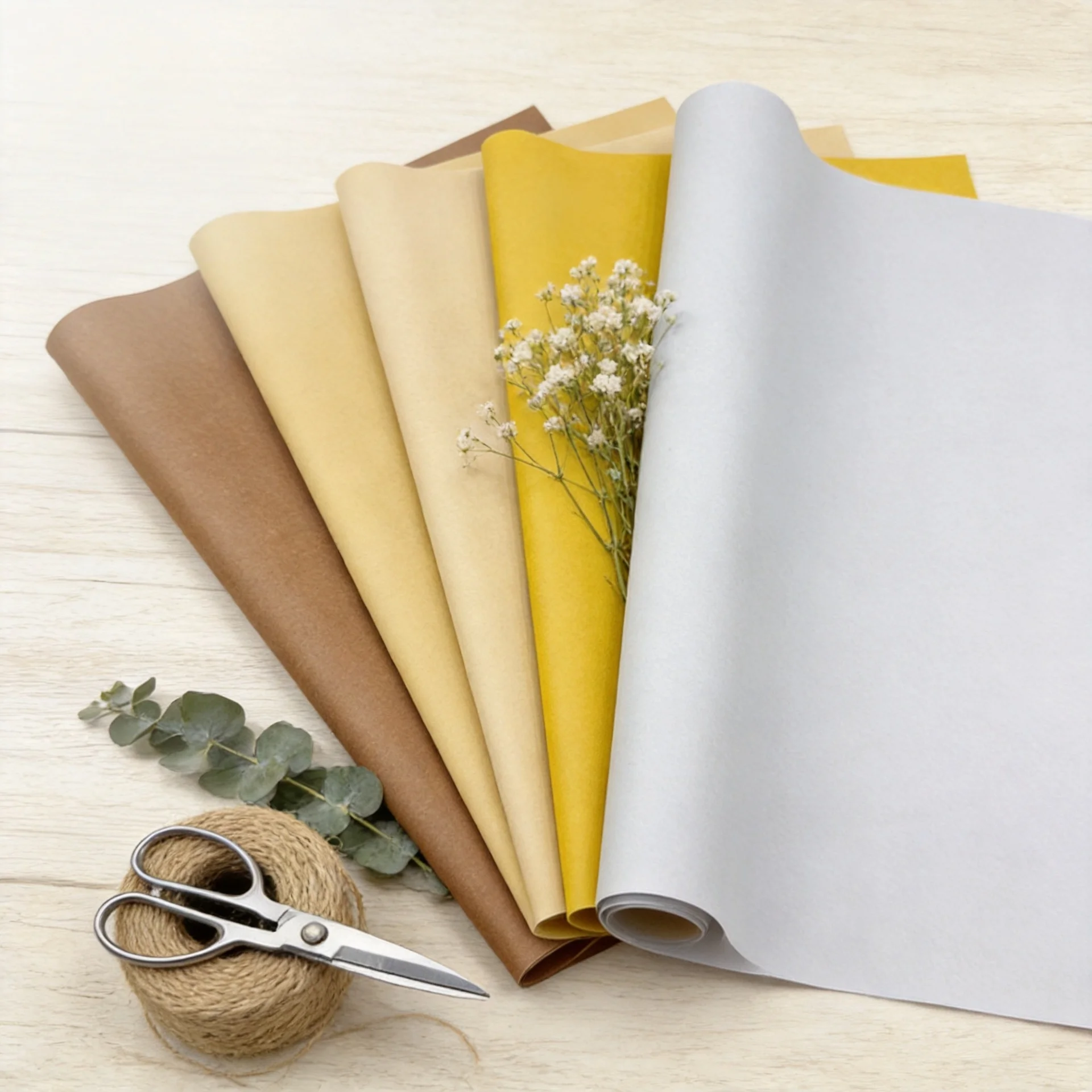 

30 Sheets Solid Color Flower Bouquet Wrapping Paper 35x50cm Gift Craft Paper Tissue Paper for Wedding Florist Decoration