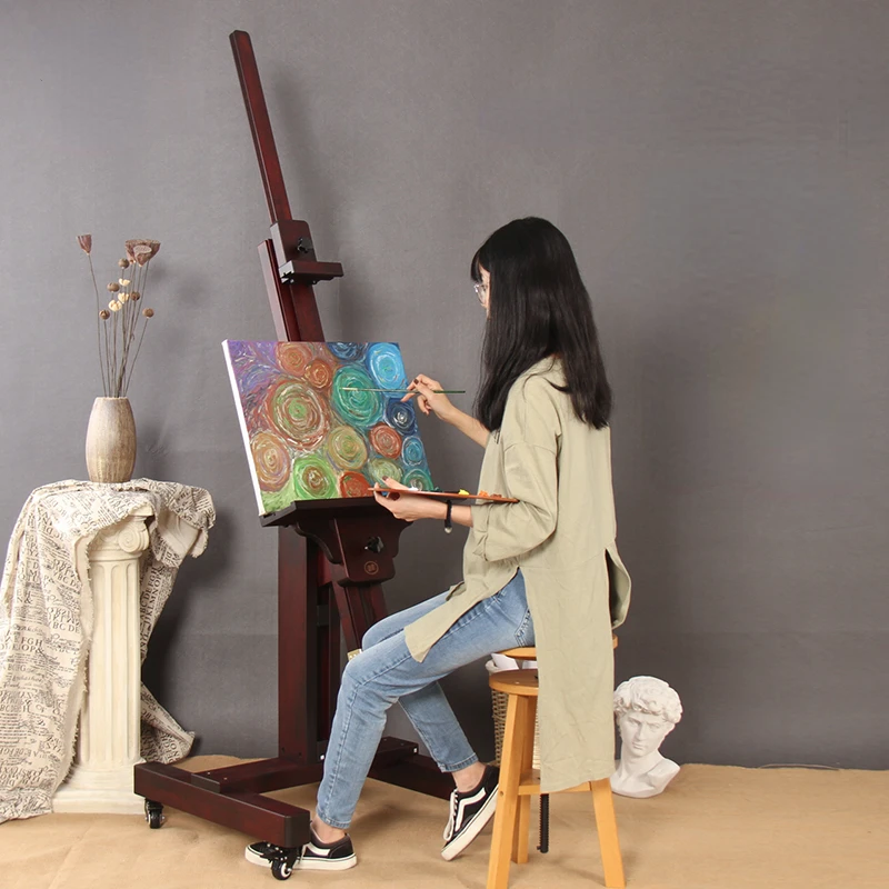 

High end oil painting beech sketch watercolor painting board frame adjustable horizontal vertical dual-purpose telescopic