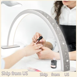 Desk LED Lamp U-shaped Fill-in Light for Manicure Half-moon-shaped Nail Light with Diamonds Manicure Lamp Nail Art Salon Tools