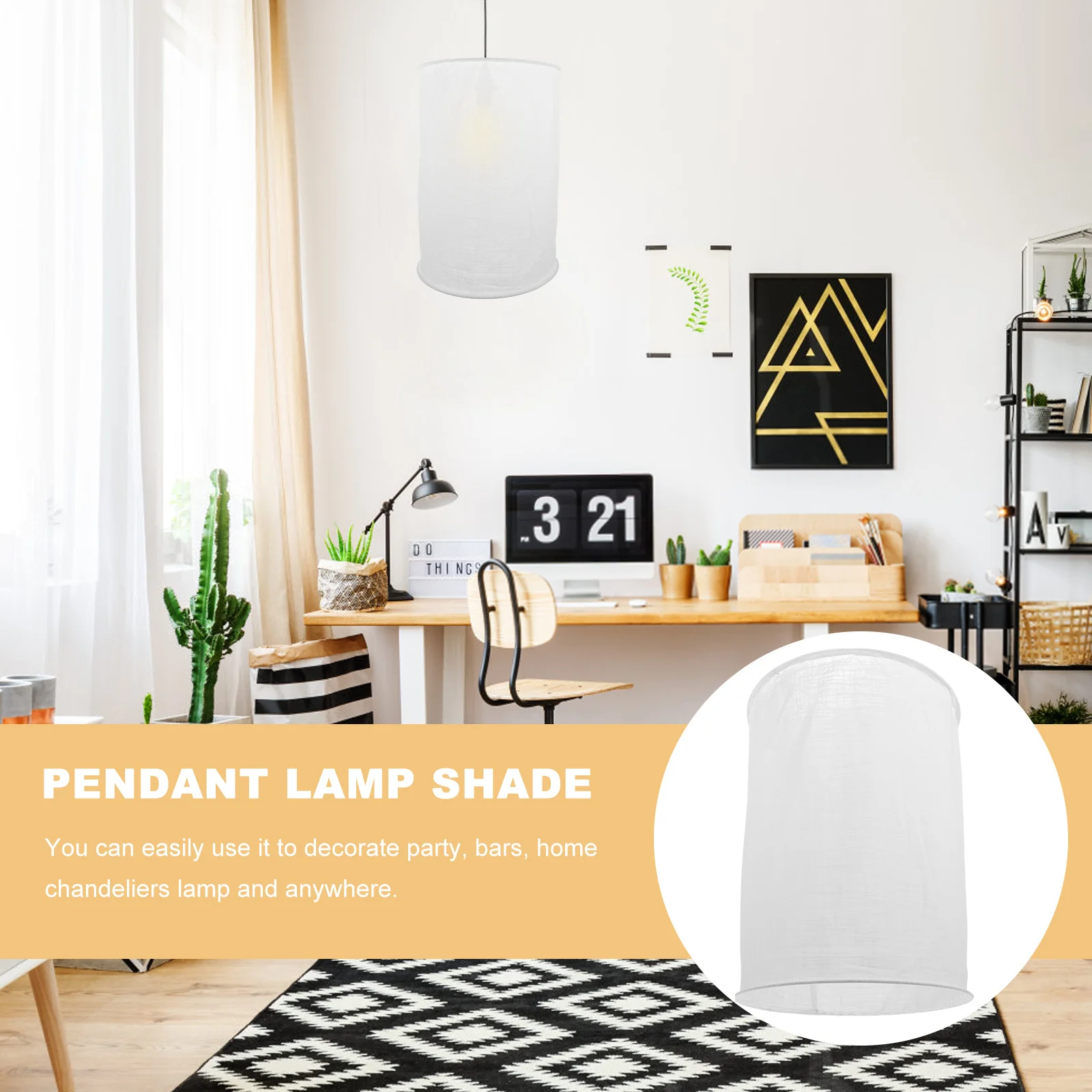 

Folding Cloth Lampshade Stable Structure Comfortable Touch Hanging Lamp Shade Pendant Lamp Cover Ceiling Light Shade