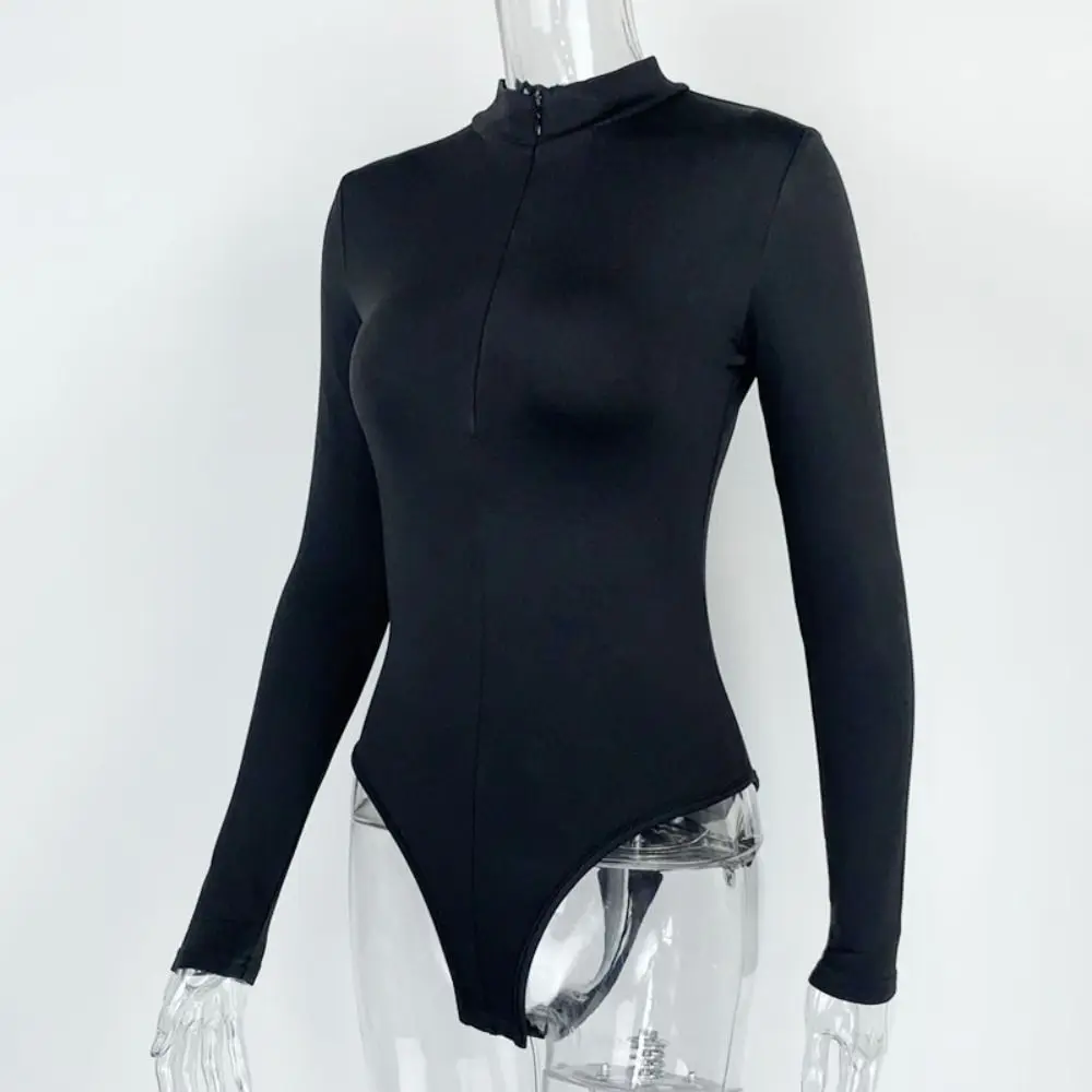 Trendige Unterwäsche, schmale Passform, Shapewear, Reißverschluss, Stehkragen, nahtlose Bodys, langärmeliges Hemd, schlankere Body Shaper, Fitnessstudio