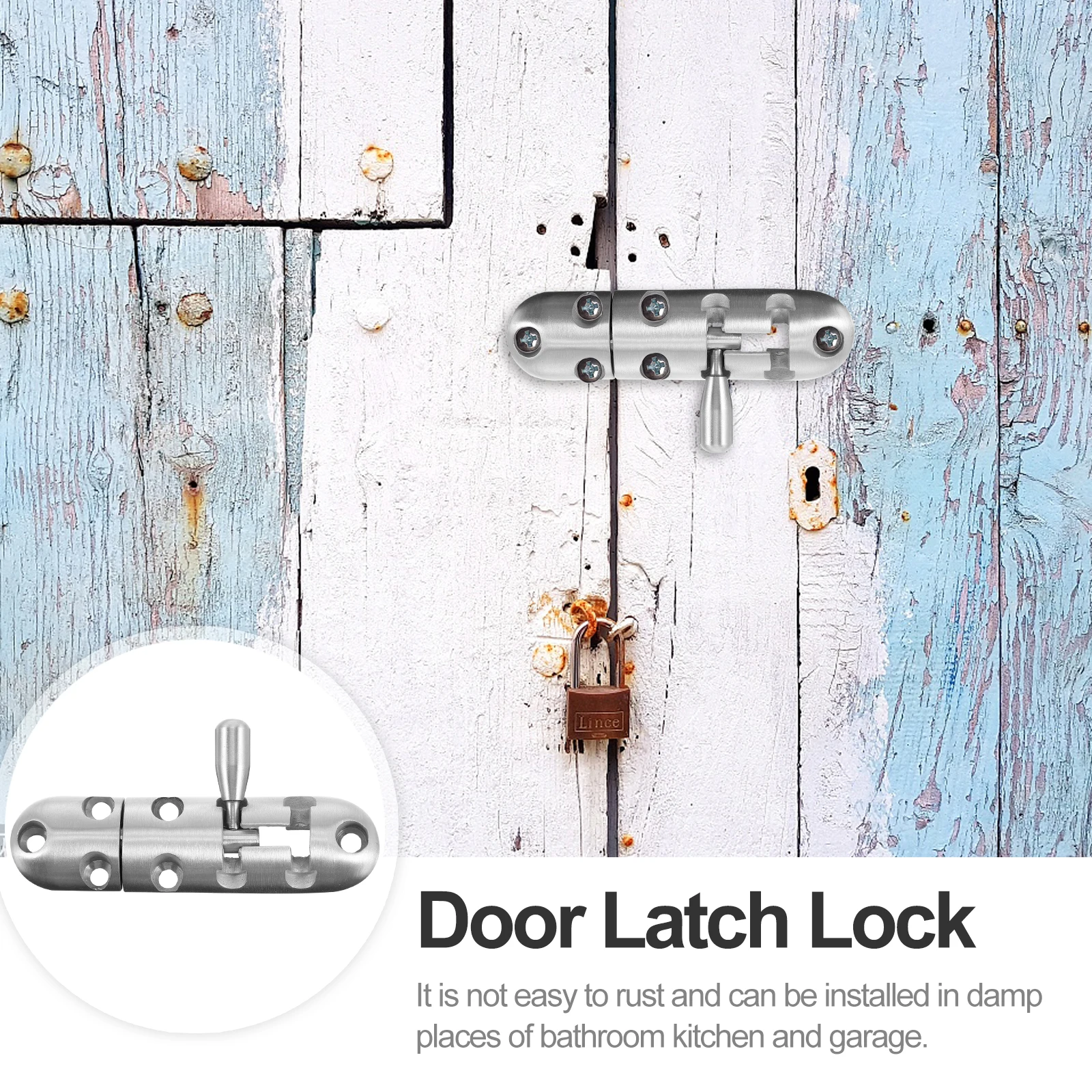 

Stainless Steel Door Bolts Heavy Duty Sliding Gate Safety Lock Home Security Bolt Latch Door Hardware Anti Theft Device