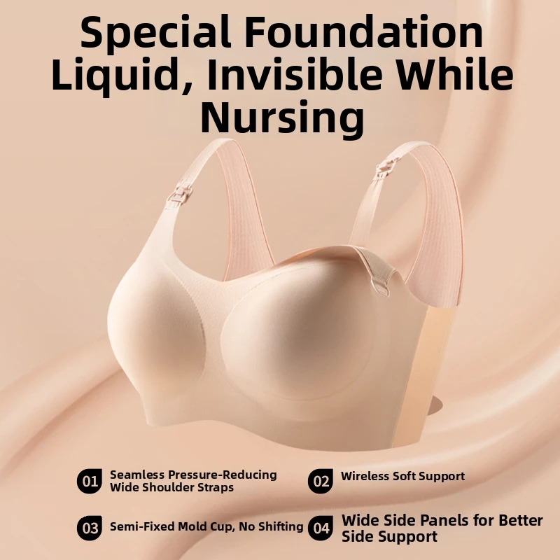 Seamless Maternity Nursing Bra Breathable Thin Wirefree Lightweight Comfort Daily Wear Invisible Push Up Bra