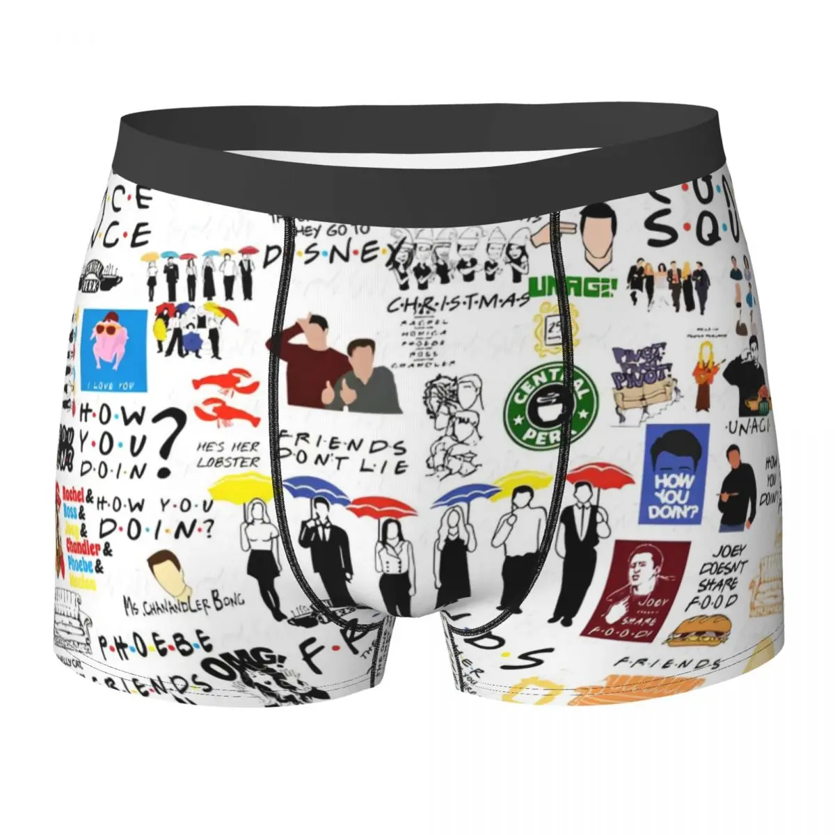 

Friends TV Show Poster Underwear Program Cartoon Men Panties Design Classic Trunk Trenky Shorts Briefs Plus Size