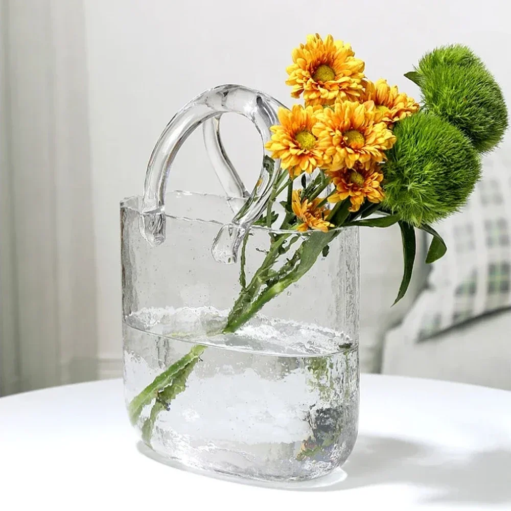 Creative Fish Tank for Goldfish Practical Vase for Living Room Fish Organization Accessory Nordic Style Clear Glass Vase Pecera