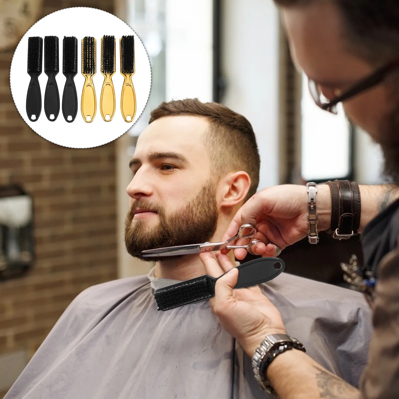 

6Pcs Barber Beard Cleaning Brush Hairdressing Neck Duster for Broken Hair Removal Styling Tool with Sturdy Nylon Bristles ABS