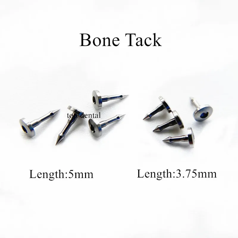 

2Pcs Dental Bone Tack Titanium Pins GBR Membrane Fixation Stabilization Guid Regeneration Length 3.75mm And 5mm