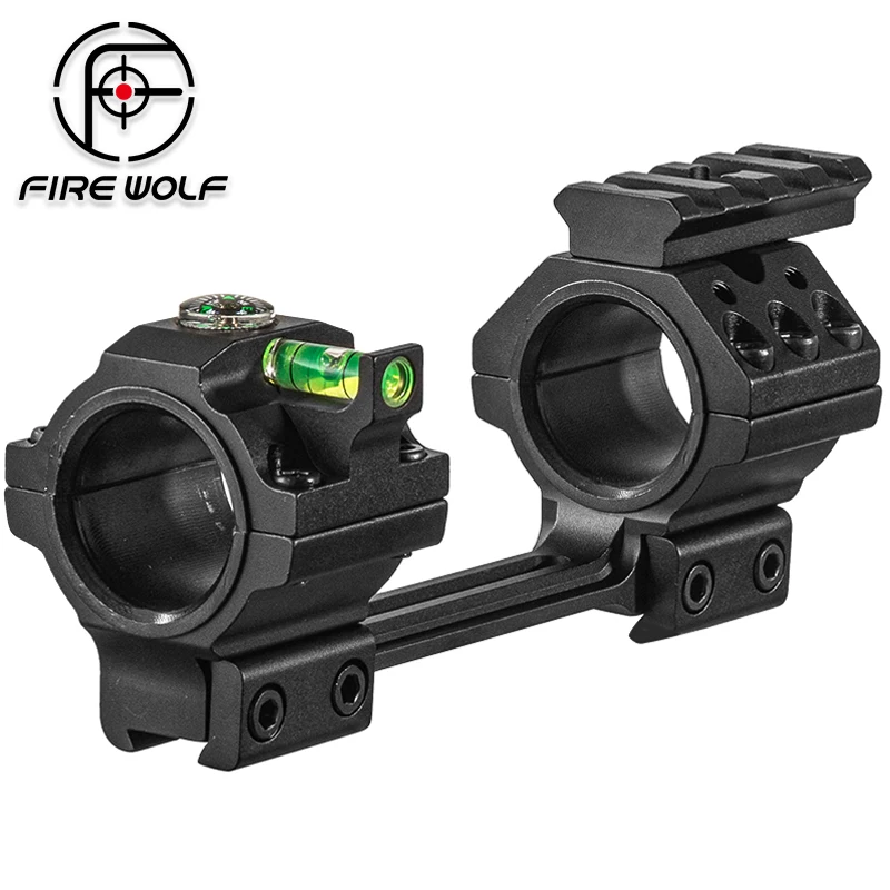FIRE WOLF 25.4/30mm One-Piece Cantilever Scope Mount with Anti-Cant Level and Navigation Compass For 11mm Rail mount