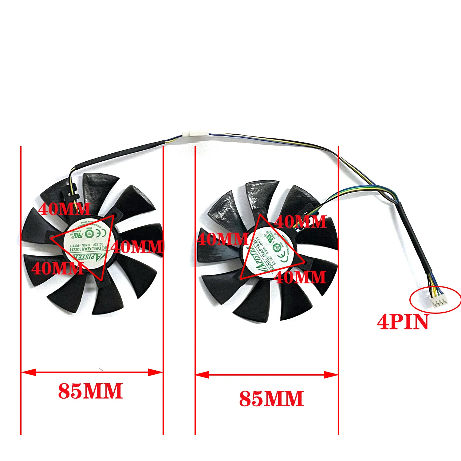 New 4PIN 85MM GPU Fan GA91S2H GFY09010E12SPA for ZOTAC GTX 1060 AMP GTX 1070 1070 MINI Graphics Card Cooling Fan