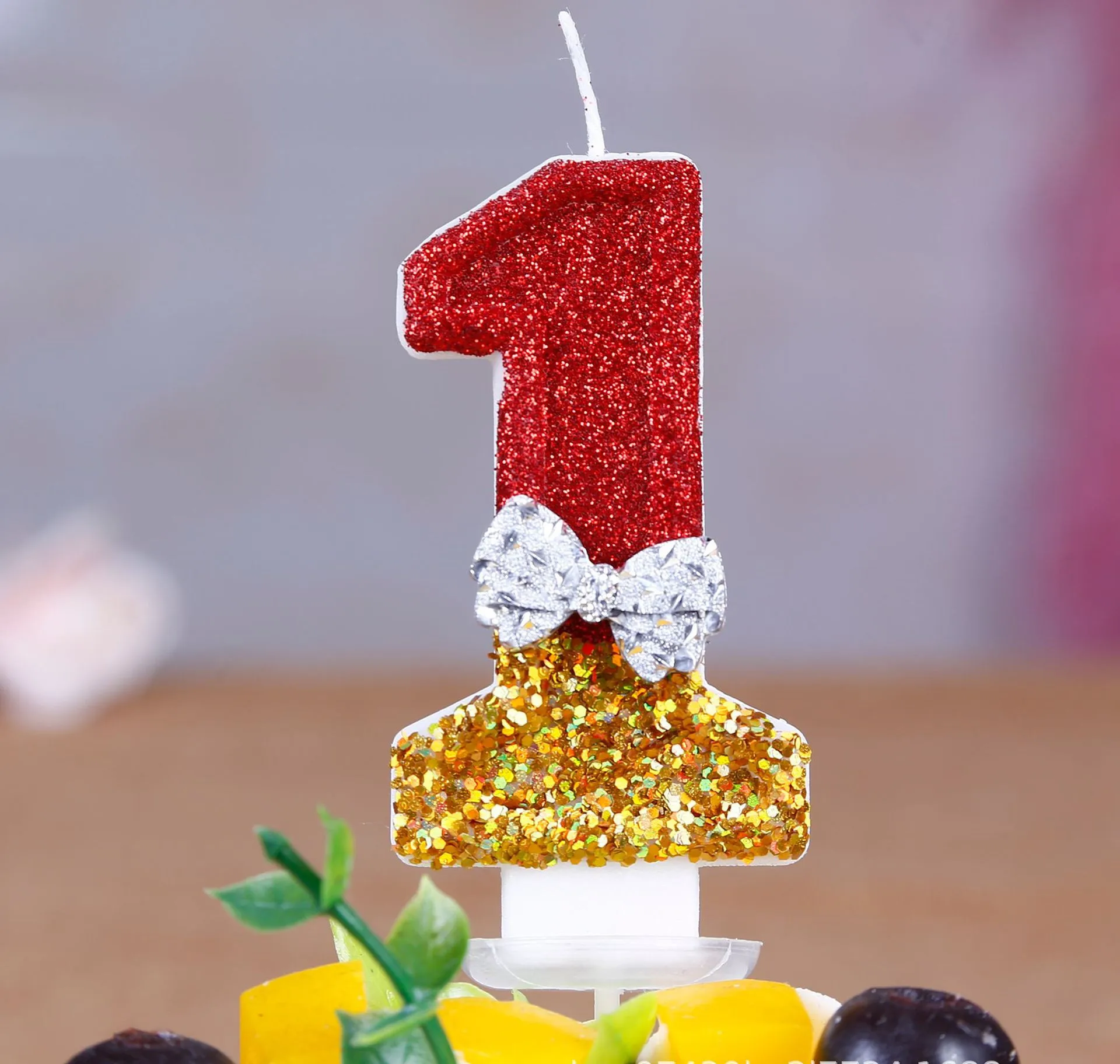 1PC Number Birthday Candle Golden Red Creative Ties Candle Digitals 0-9 Party Celebration Festival Cake Candles