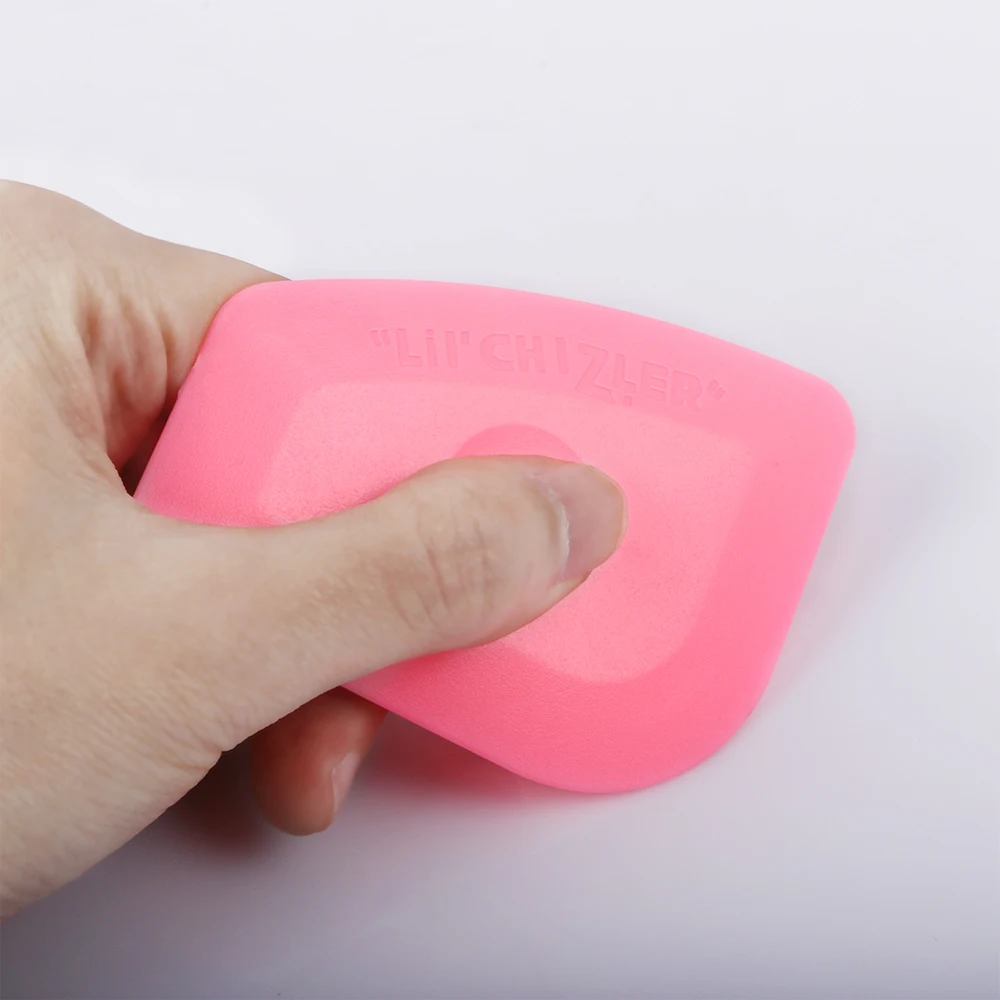 7.5x3cm Car Vinyl Film Wrapping tools Soft Pink Scraper Squeegee Edge Processing Bubble Remove Wiper Tools Car Accessories