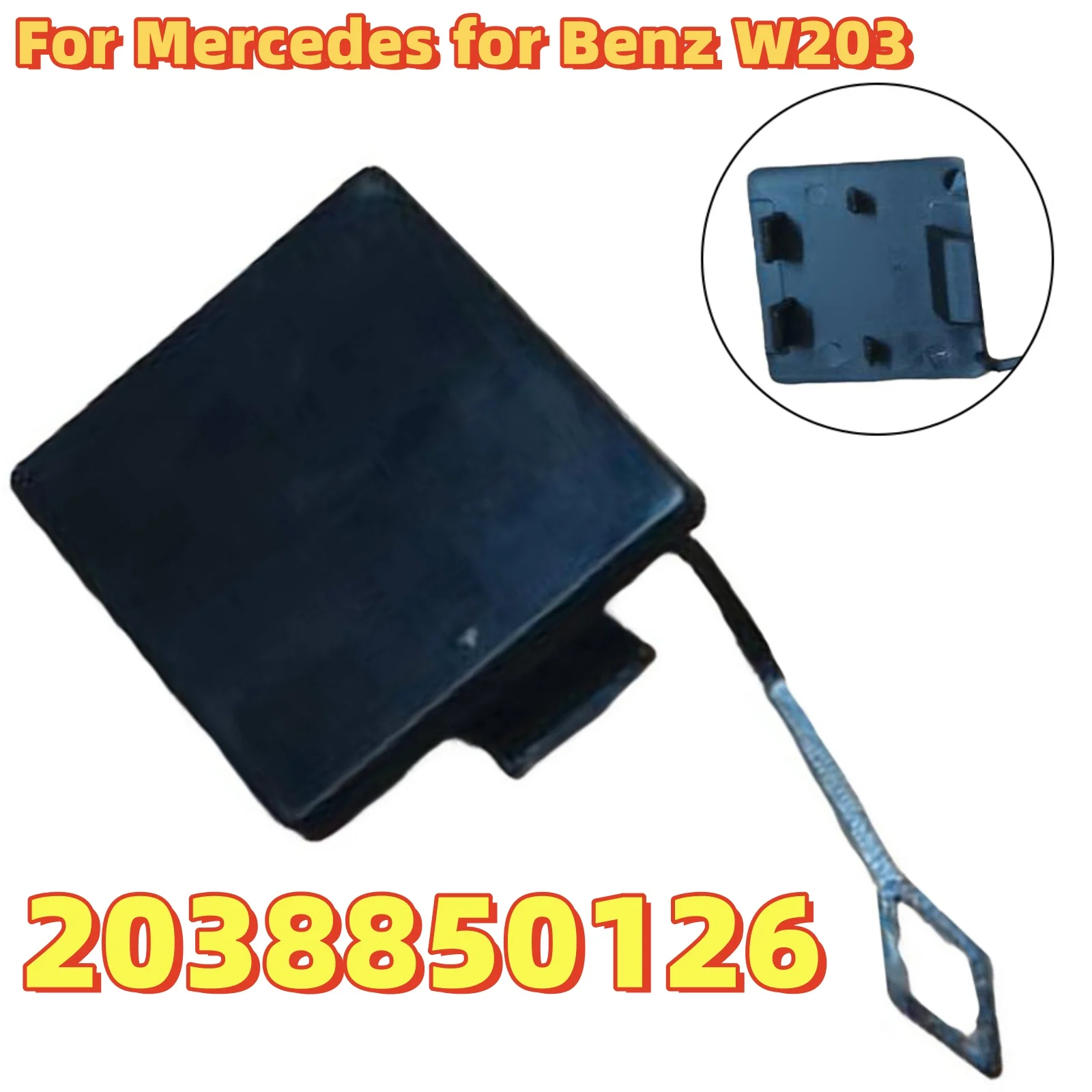 

Car Rear Bumper Tow Hook Cover 2038850126 For Mercedes For Benz C-Class W203 ABS Black Trailer Hook Cover Exterior Accessories