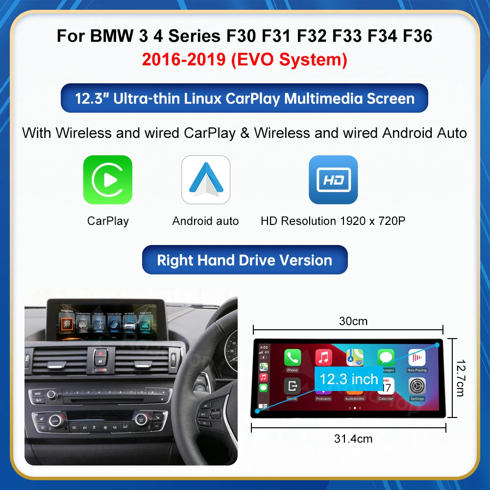 12.3 Linux Display Multimedia Player For BMW Series 1 2 3 4 F20 F21 F22 F45 F30 F31 F32 F33 F45 NBT EVO GPS Carplay Touch Screen image 3