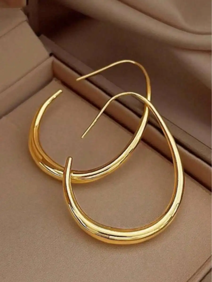 1 Pair Minimalist U-Shaped Earrings (Women), Fashionable & Versatile For Daily Wear