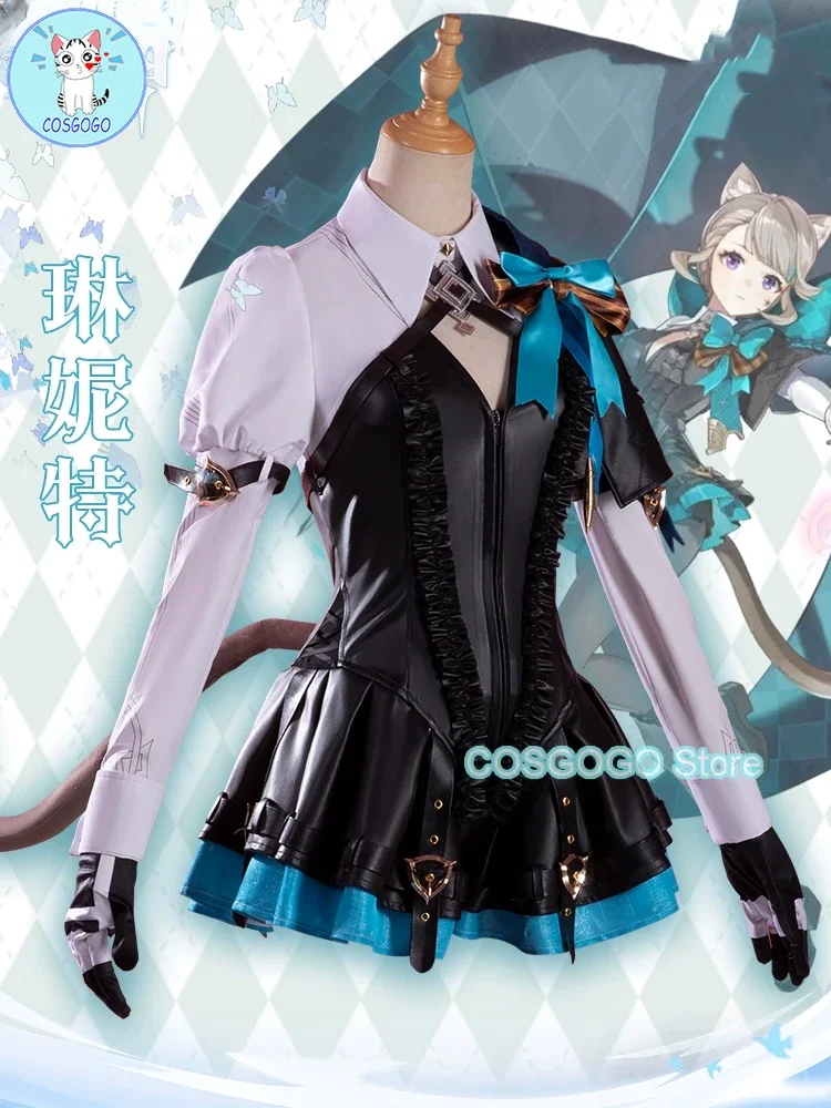 COSGOGO Genshin Impact Cos Lynette Fontaine Gemini Lyney Magician Cosplay Costume Cos Game Anime Party Uniform Hallowen