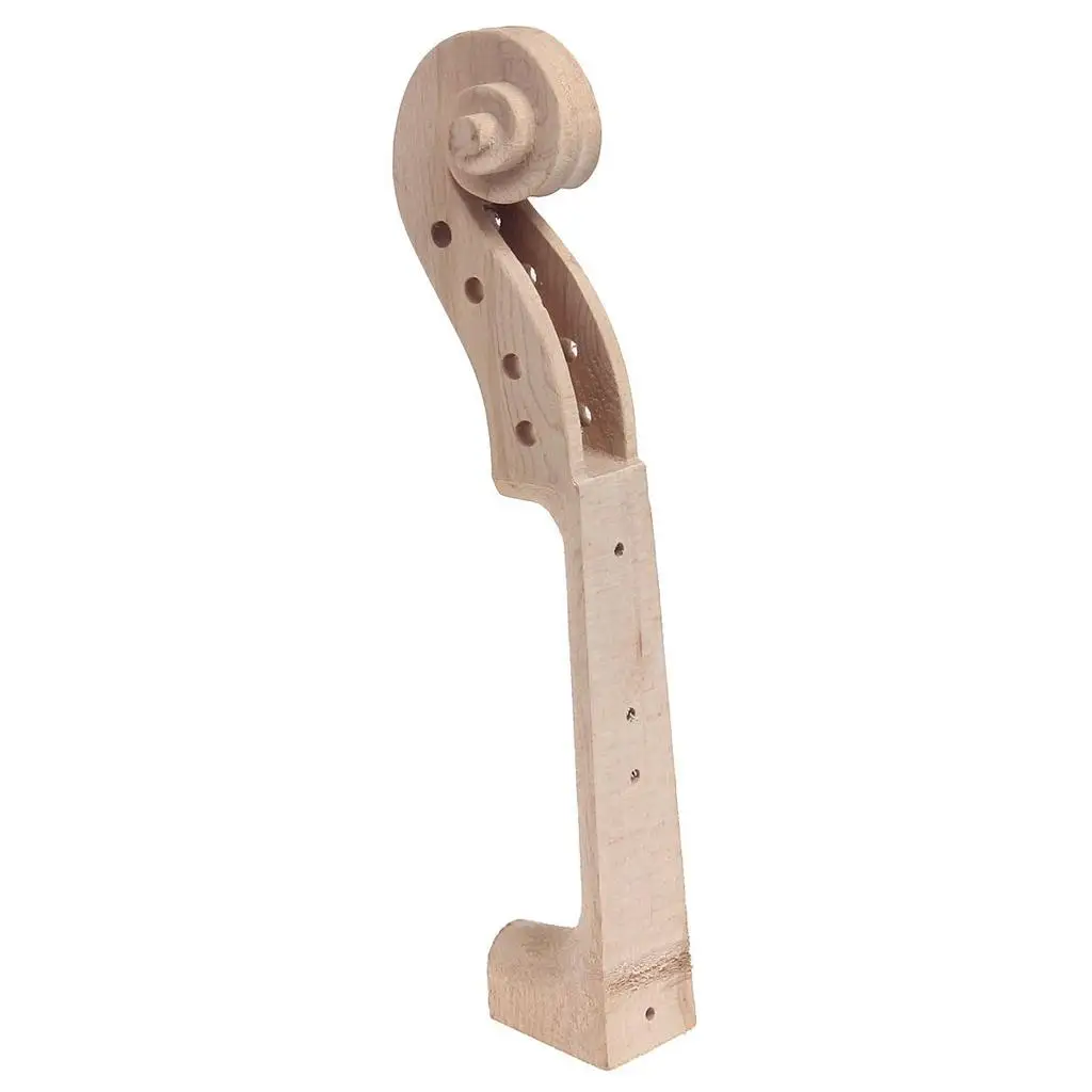 Hand Carved 4/4 Violin Maple Neck Scroll DIY Fretboard Replacement Parts for Violin Accessories Collection