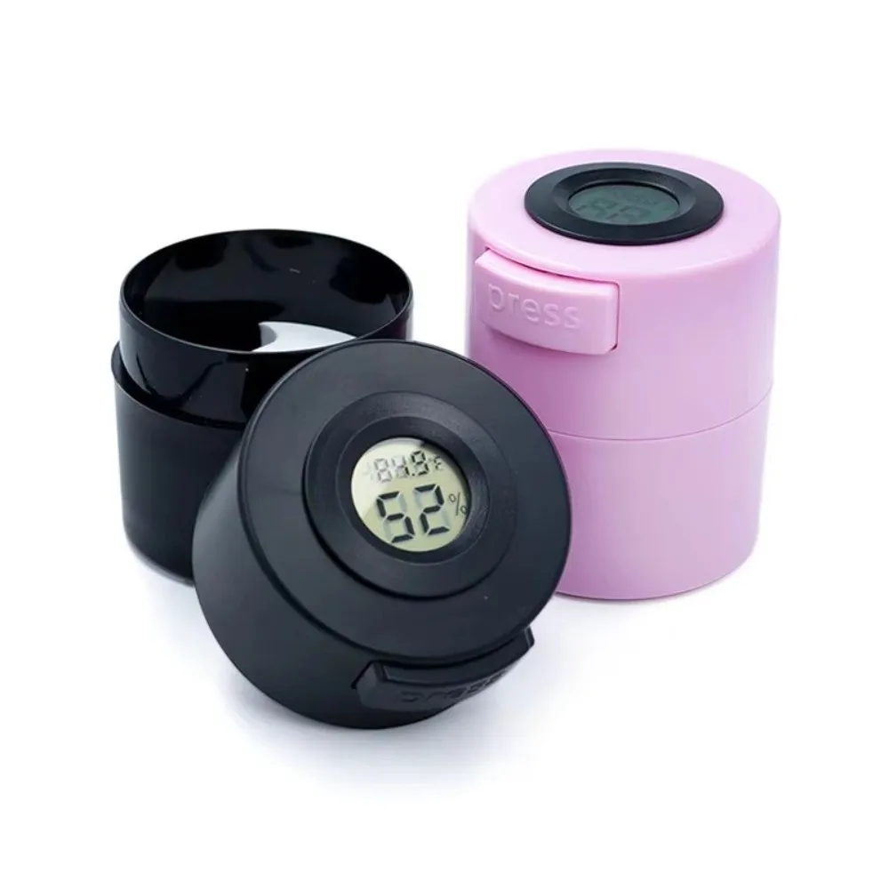 1pcs Temperature Humidity Digital Display Eyelash Glue Storage Tank Leak-proof Plastic Lashes Adhesive Jar