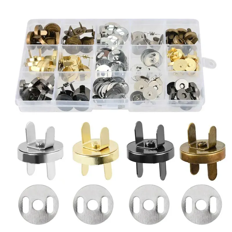 20sets Bags Magnetic Snap Button Fasteners Clasps Buttons Handbag Purse Wallet Craft Bags Parts Mini Adsorption Buckle 14/18mm