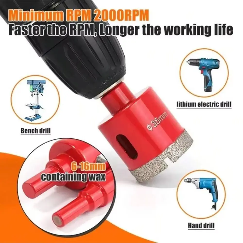 

6-35mm Diamond Hole Drill Diamond Coated Grinding Head Tile Hole Opener Durable M10 Tile Drilling Drill Bit