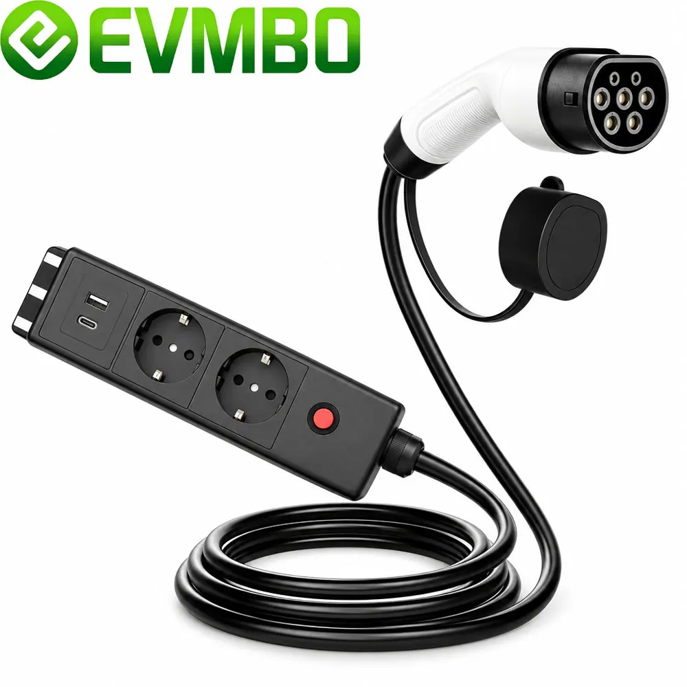 EVMBO Type 2 V2L Discharge Adapter 16A Vehicle to Load Power Adapter for BYD Atto 3 Seal Dolphin For Hyundai IONIQ 5 for Kia EV6