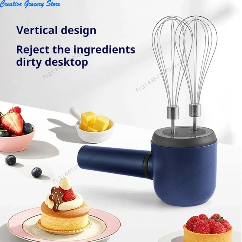 

Cordless Hand Mixer Twin Stick Electric Whisk USB Rechargeable Handheld Electric Mixing 3 Speed Egg Beater For Baking
