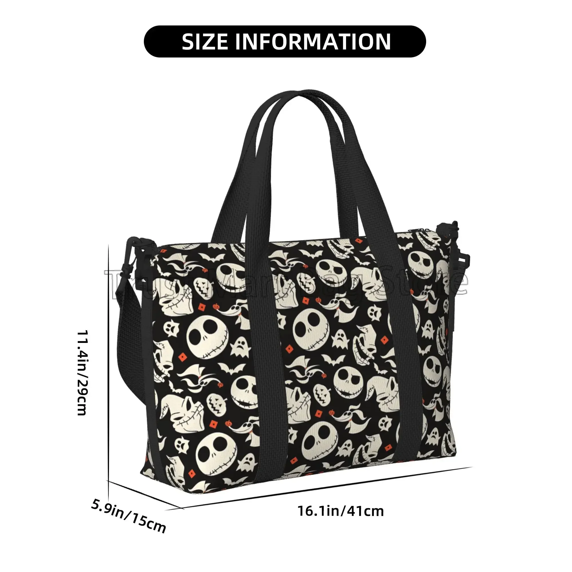 Halloween Bats Devil Print Duffel Bag Weekender Overnight Bag for Women Men Teens Lighweight Travel Bag for Gym Yoga Sport