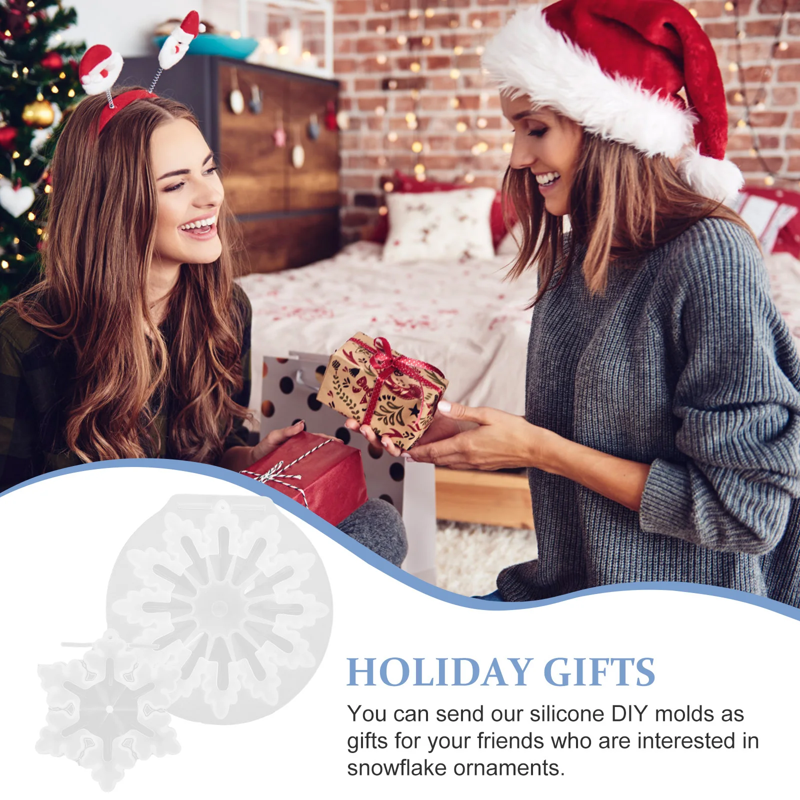 2 قطعة قالب ندفة الثلج السيليكون مرن لتقوم بها بنفسك قالب الحرفية قلادة من الراتنج أداة صنع الزينة اليدوية للديكور المنزلي