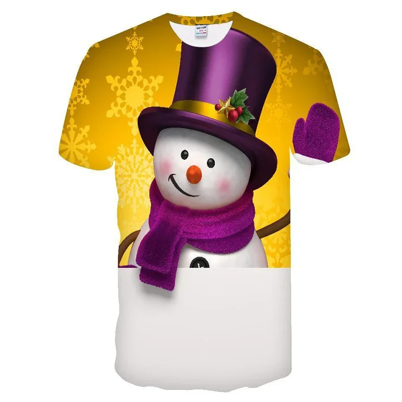 

Santa 3D Print Men's Summer Short-sleeved T-shirt Is Suitable for Sports Fitness Fast Dry Breathable Fashion Y2K Street Clothing