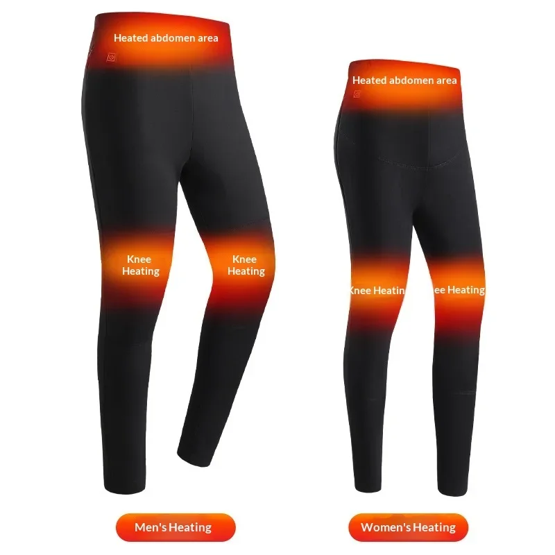 

2025 USB Heated Pants Winter Smart Warming Ski Stretch Thermal Underwear Couple Outdoor Sport Rechargeable Battery